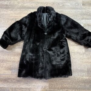 VTG~Women~J.PERCY for MARVIN RICHARDs LEATHER/Fur Reversible Coat XS OVERSIZED